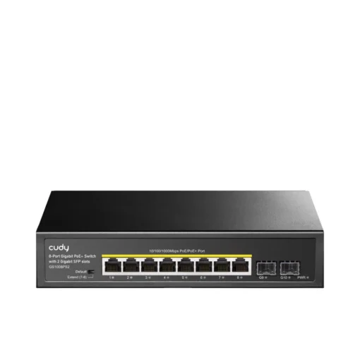 Суич Cudy GS1008PS2 L2 8 x Gigabit Ethernet PoE ports 2 x SFP 128MB RAM