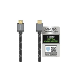 Кабел HAMA Ultra HD HDMI мъжко - HDMI мъжко 8K 48GB/sметал 2 м Позл. конектори