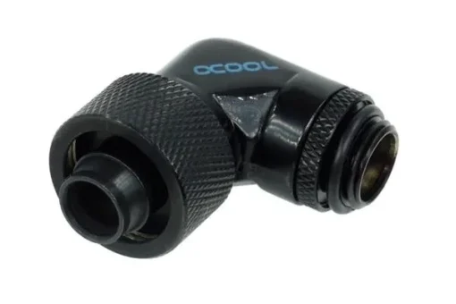 Компресионен фитинг Alphacool 16/10 - G1/4 90° Въртящ се Черен