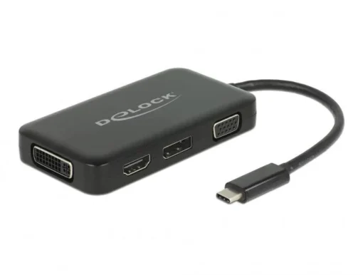 Адаптер 4 в 1 Delock 63929 USB-C мъжко - VGA / DVI / DP / HDMI женско