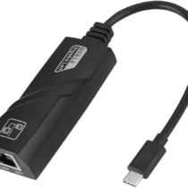 Мрежови адаптер Estillo 10/100/1000 Mbps USB-C 3.1 към RJ45 Черен