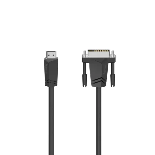 Кабел HAMA 205018 HDMI мъжко - DVI/D мъжко 1.5 м Екраниран Черен