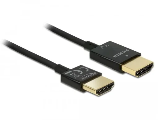 Кабел Delock HDMI-A мъжко - HDMI-A мъжко Ethernet 18 Gbit/s 4K 3 м Черен