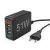 Мрежово зарядно HAMA 51 Watt 5xUSB QC3.0 3x USB-A USB-C PD Черен