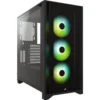 Кутия за компютър Corsair iCUE 4000X RGB Mid Tower Tempered Glass Черна