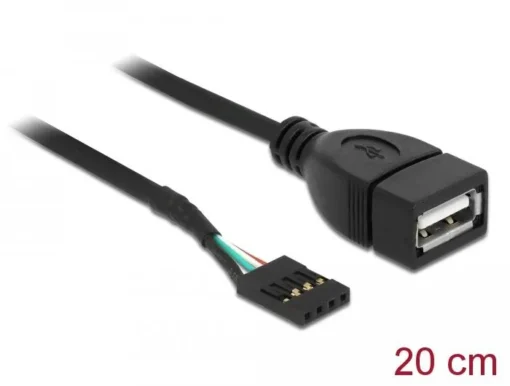 Кабел DeLock USB Pin header женско > USB 2.0 type-A женски