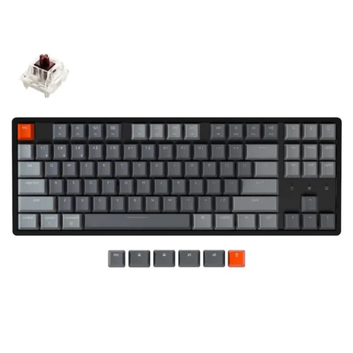 Геймърска Механична клавиатура Keychron K8 Aluminum Hot-Swappable TKL Gateron Optical Brown Switch RGB LED