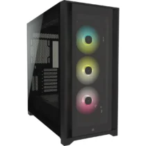 Кутия за компютър Corsair iCUE 5000X RGB Mid Tower Tempered Glass Черна