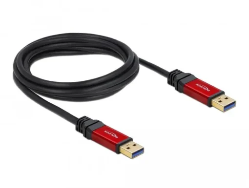 Кабел Delock  USB-A мъжко - USB-А мъжко 2 м Premium Екраниран