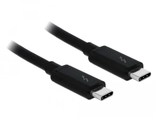 Кабел Delock Thunderbolt 3 (20 Gb/s) USB-C  мъжко - мъжко 2.0 м 3 A Черен