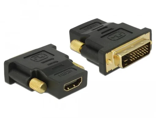 Адаптер Delock 65466 DVI мъжко - HDMI женско Позлатени конектори