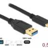 Кабел Delock USB-C мъжко - USB 3.2 A мъжко 0.5 м