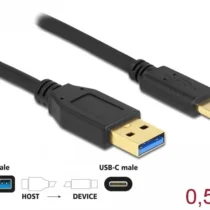 Кабел Delock USB-C мъжко - USB 3.2 A мъжко 0.5 м