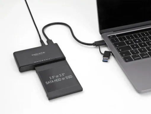 Конвертор Delock, USB-C - 1 x M.2 NVMe SSD + 1 x SATA SSD / HDD, Функция клониране - Image 5