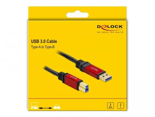 Кабел Delock USB-A мъжко – USB-B мъжко