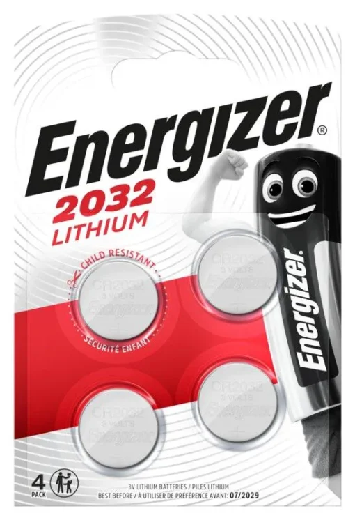 Бутонна батерия литиева ENERGIZER CR2032. 3V 4pk блистер