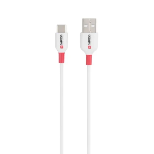 Кабел Skross USB-C - USB-A 2.0 мъжко 1.2м Бял