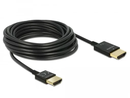 Кабел Delock, HDMI-A мъжко - HDMI-A мъжко, Ethernet, 18 Gbit/s, 4K, 3 м, Черен - Image 2