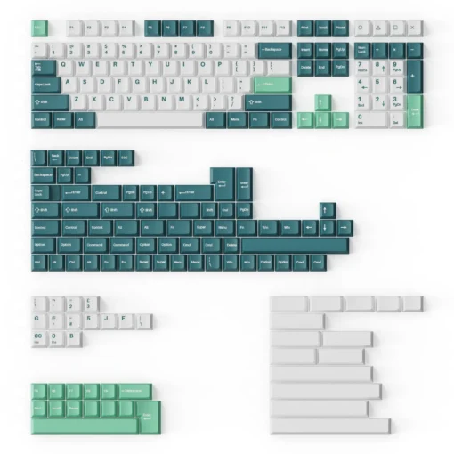 Капачки за механична клавиатура Keychron Cherry Profile Double - Shot PBT Full Set 219 Keycaps - White