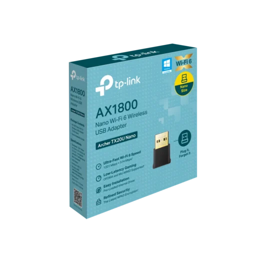 Безжичен USB 2-лентов адаптер TP-Link Archer TX20U Nano