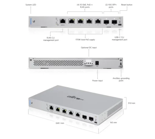 Комутатор Ubiquiti UniFi Switch XG 6 POE 6-портов