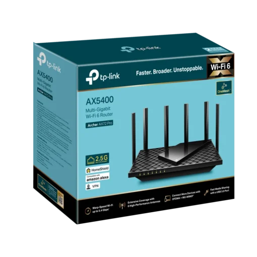 Мулти Gigabit Wi-Fi 6 рутер TP-Link Archer AX72 Pro AX5400