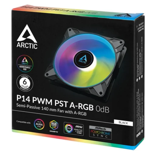 Arctic вентилатор Fan 140mm P14 PWM PST A-RGB 0dB