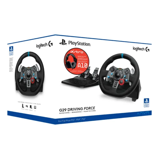 Волан Logitech Driving Force G29 PS3/PS4/PS5/PC в комплект с геймърски слушалки Astro