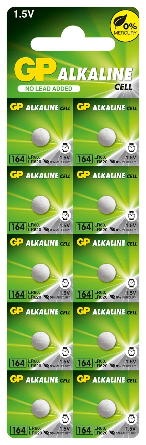 Бутонна алкална батерия GP164 LR-621/ 10бр./pack цена за 1 бр./ 1.55V AG1