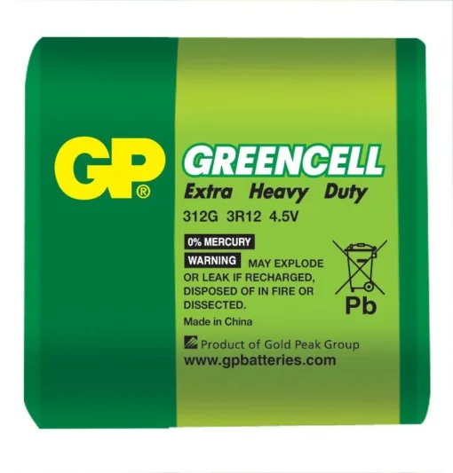 Цинк карбонова батерия GP 3R12 /1 бр. в опаковка/ блистер GREENCELL 4.5V