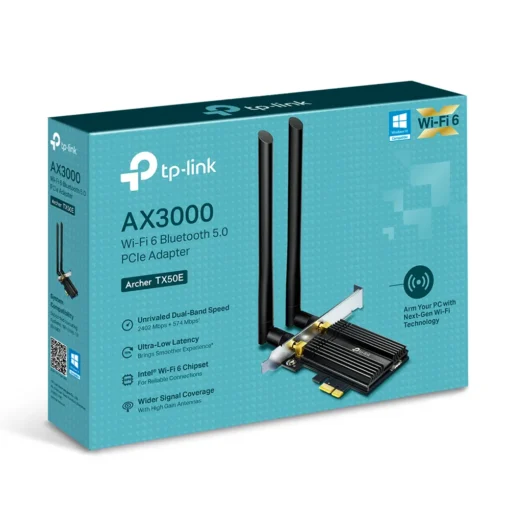 2-лентов Bluetooth 5.0 Wi-Fi6 PCIe адаптер TP-Link Archer TX50E