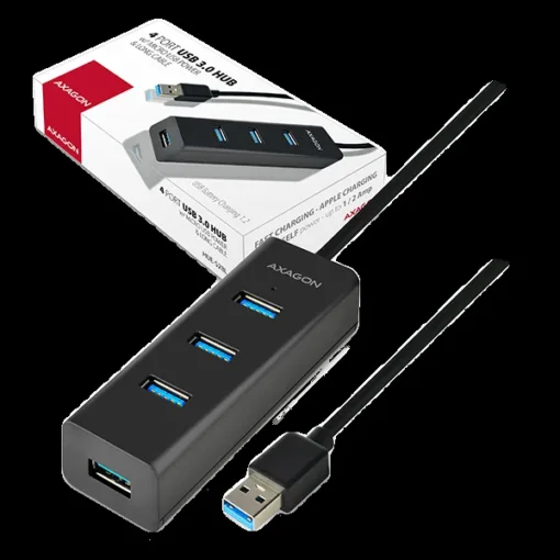 USB хъб AXAGON HUE-S2BL 4x USB3.0 Charging Hub 1.2m Cable