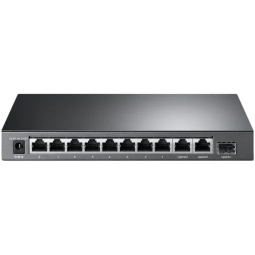 Kомутатор 8-port 10/100Mbps Unmanaged PoE switch with 2 Gigabit RJ45 + 1 Gigabit SFP uplink ports