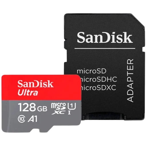 Карта памет SanDisk Ultra microSDXC 128GB + SD Adapter 140MB/s A1 Class 10 UHS-I EAN: