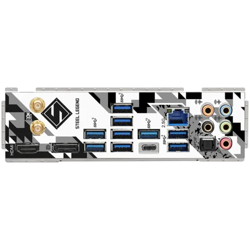 Дънна платка ASROCK MB Desktop Z790 Steel Legend (S1700, 4x DDR5, 1x PCIe 5.0 x16, 1x PCIe 4.0 x16, 1x PCIe 3.0 x1, 4x Hyper M.2, 1x Blazing M.2, 8x SATA3, 2x USB-C, 16x USB 3.2, 5x USB 2.0, 1x RJ-45 2.5GB Lan, 802.11ax Wi-Fi 6E Module, 1x HDMI, 1x D - Image 3