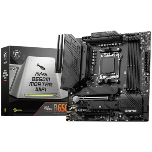 Дънна платка MSI MAG B650M MORTAR WIFI mATX Socket AM5 DDR5 6400(OC)MHz 2x PCIe x16 slots 2x M.2 slots 1x HDMI 1x DP 1x