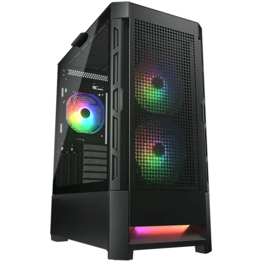 Кутия за компютър COUGAR | Duoface RGB Black | PC Case | Mid Tower / Airflow Front Panel / 2 x 140mm & 1x 120mm ARGB Fan