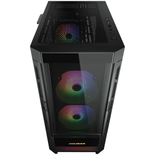 Кутия за компютър COUGAR | Duoface RGB Black | PC Case | Mid Tower / Airflow Front Panel / 2 x 140mm & 1x 120mm ARGB Fans incl. / TG Left