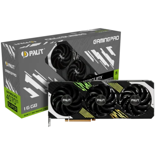 Видео карта Palit RTX 4070Ti Super GamingPro 16GB GDDR6X 256 bit 1x HDMI 2.1a 3x DP 1.4a 3 Fan 1x 16-pin power connector