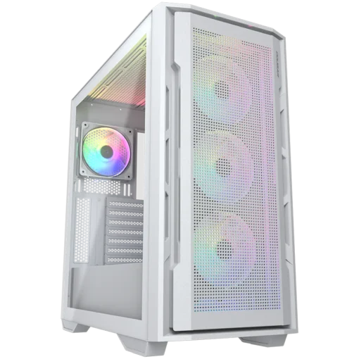 Кутия за компютър COUGAR | Uniface RGB White | PC Case | Mid Tower / Mesh Front Panel / 4 x 120mm ARGB Fans / TG Left Pa