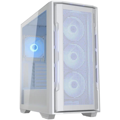 Кутия за компютър COUGAR | Uniface RGB White | PC Case | Mid Tower / Mesh Front Panel / 4 x 120mm ARGB Fans / TG Left Panel /