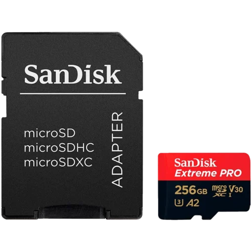 Карта памет SanDisk Extreme PRO microSDXC 256GB + SD Adapter + 2 years RescuePRO Deluxe up to 200MB/s & 140MB/s Read/Wri