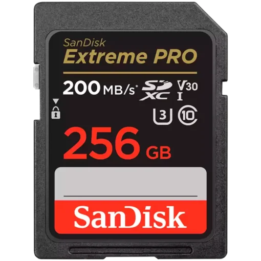 Карта памет SanDisk Extreme PRO 256GB SDXC Memory Card + 2 years RescuePRO Deluxe up to 200MB/s & 140MB/s Read/Write spe