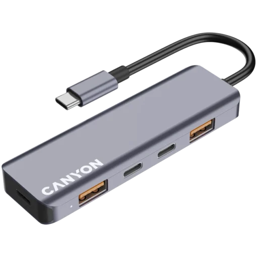 USB хъб CANYON hub DS-18 5in1 USB-C Grey