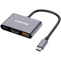 USB хъб CANYON hub DS-4 3in1 USB-C Grey