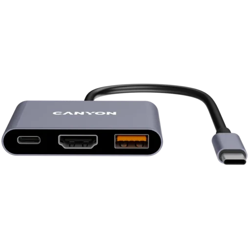 USB хъб CANYON hub DS-4 3in1 USB-C Grey