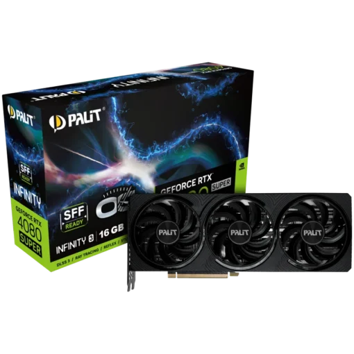 Видео карта Palit GeForce RTX 4080 SUPER Infinity 3 OC 16GB GDDR6X 256 bit 1x HDMI 2.1a 3x DP 1.4a 3 Fan 1x 16-pin power