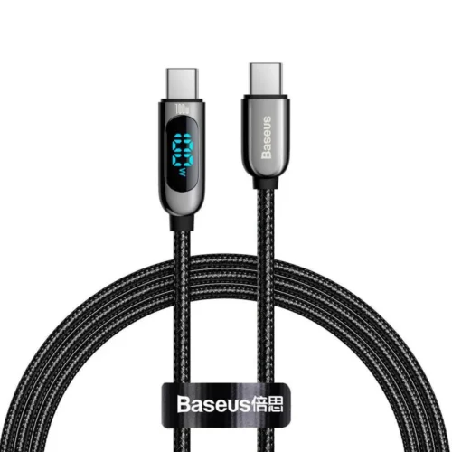 Кабел Baseus USB Type-C към USB Type-C с дисплей 100W 5A  1м
