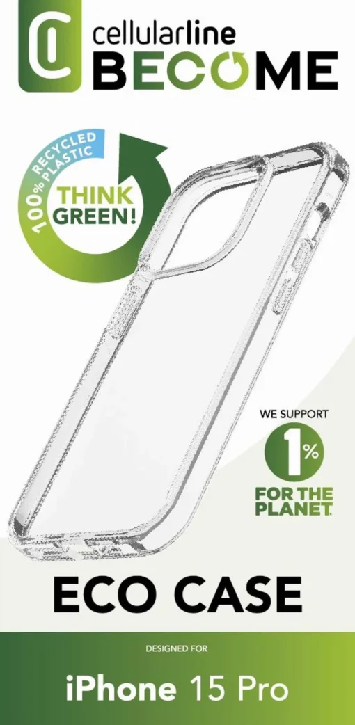 Become Eco прозрачен калъф за iPhone 15 Pro