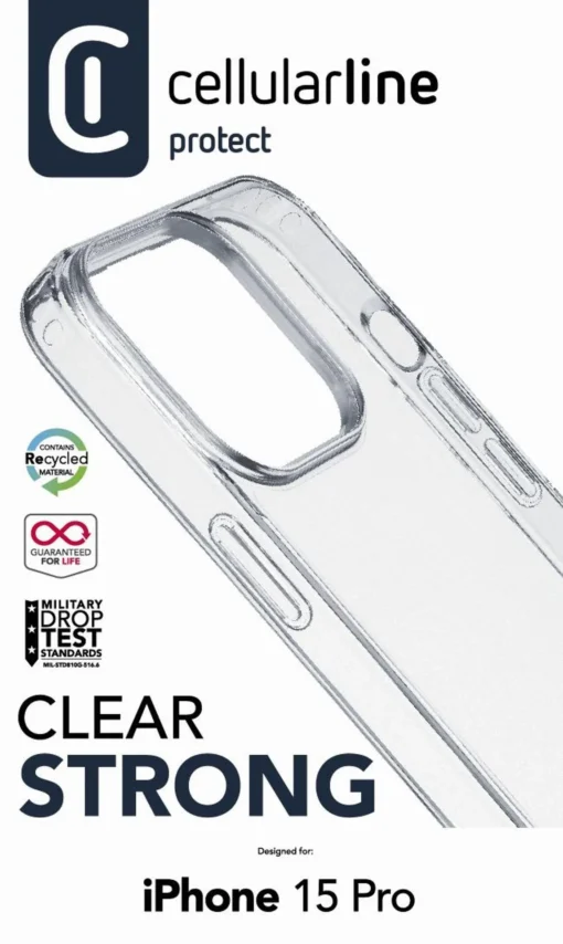 Clear Strong прозрачен твърд калъф за iPhone 15 Pro